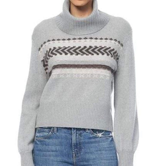 Kimmie Cashmere Turtleneck Fair Isle Sweater from 360 Cashmere